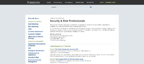 Forrester Security & Risk Professsionals